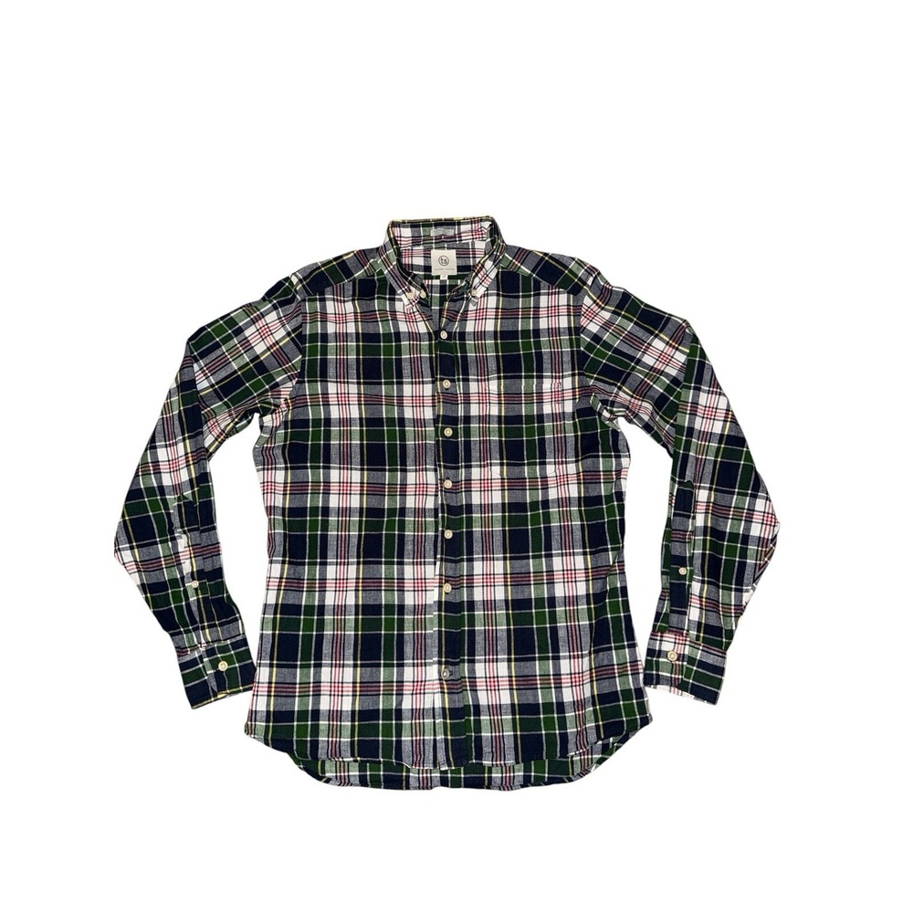 Taylor Stitch Button Down Shirt Plaid Cotton Men's Size 38 Handmade Preppy